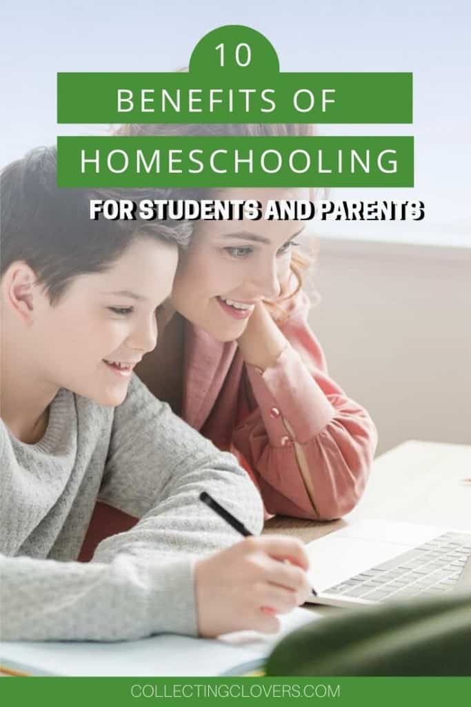 mom and son homeschooling together