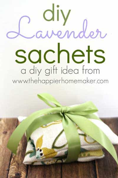 last-minute diy Christmas Gifts lavendar-sachets with a ribbon for gift giving