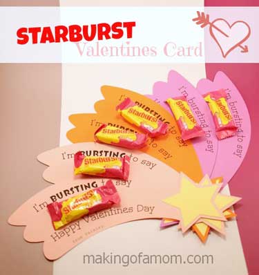 starburst candy valentine's day card printable
