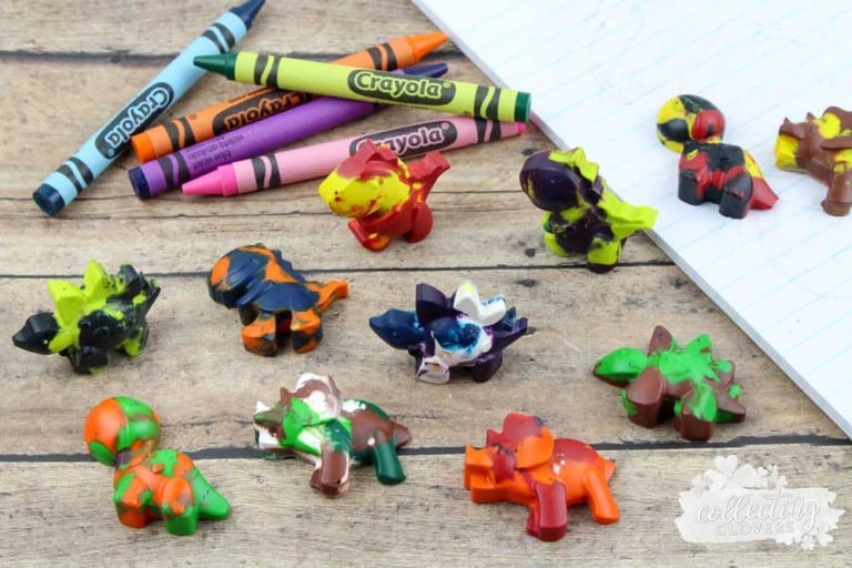 Dinosaur Shaped Crayons-Recycle Old Crayons In 6 Easy Steps