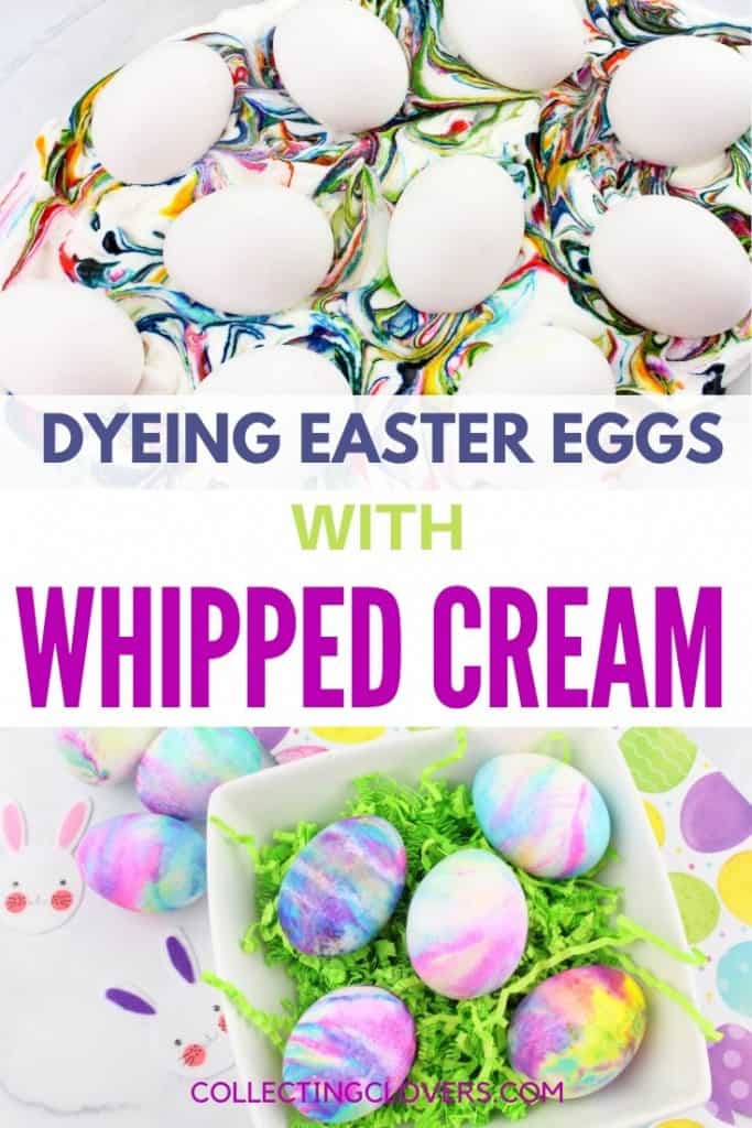dyeing Easter eggs with whipped topping