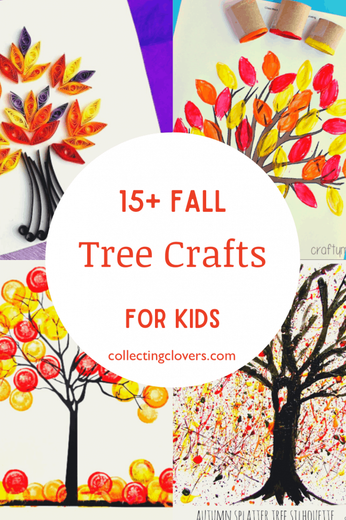 collage image of Fall Tree Crafts For Kids